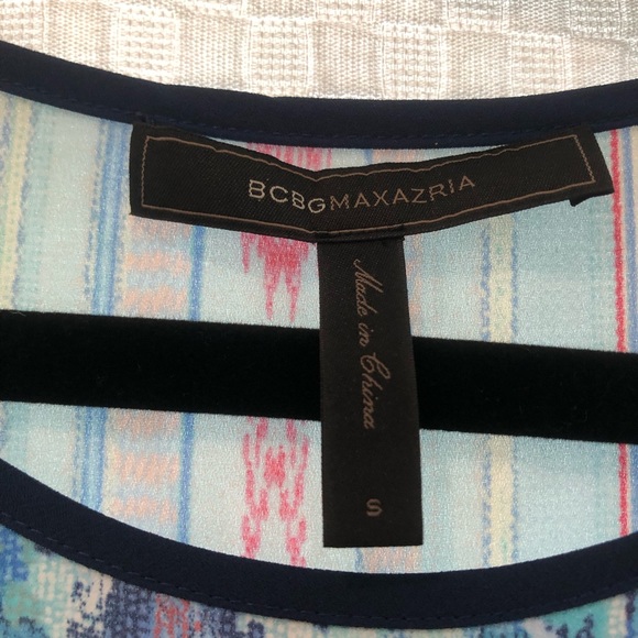 NWOT - BCBG Maxazria Valen Print-Blocked  Top - Picture 7 of 7